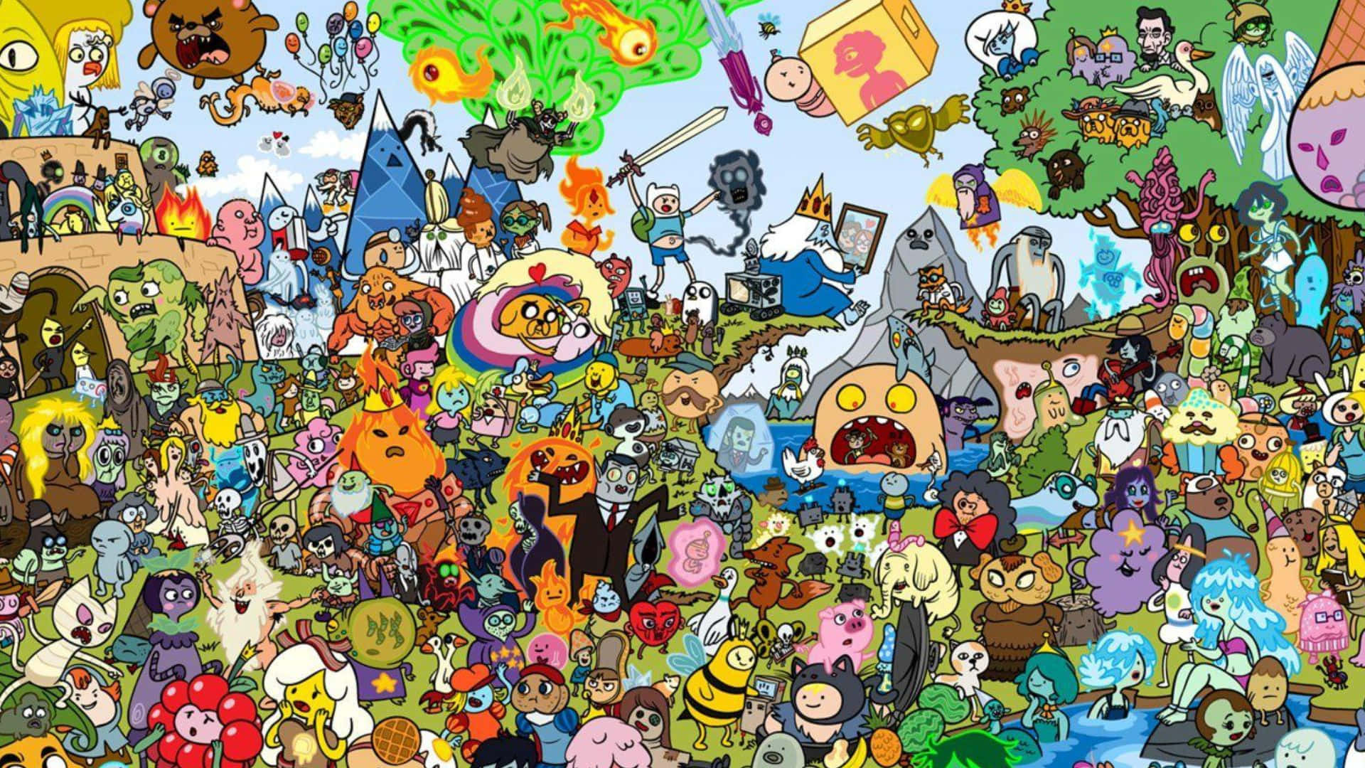Adventure Time Character Collage Wallpaper