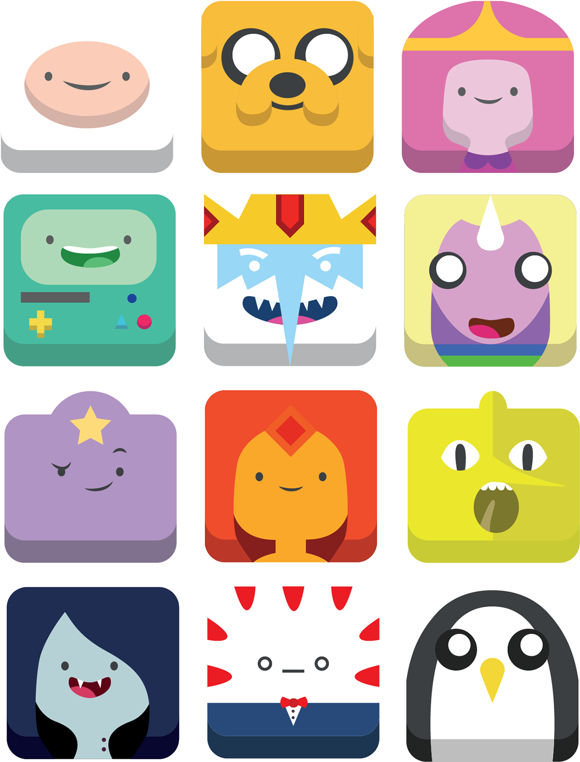 Adventure Time Characters Icons PNG