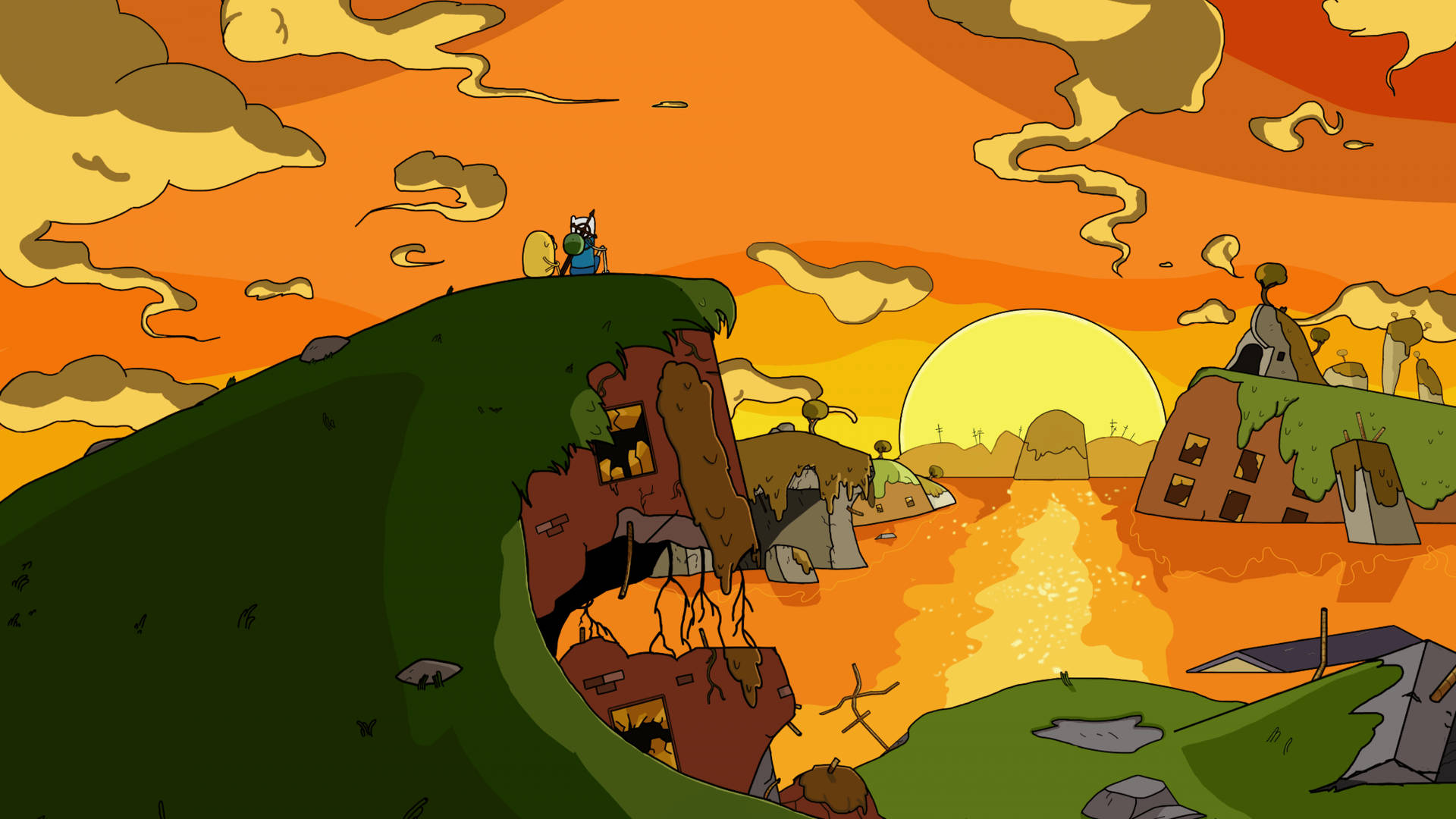 Adventure Time Finn And Jake At Sunset