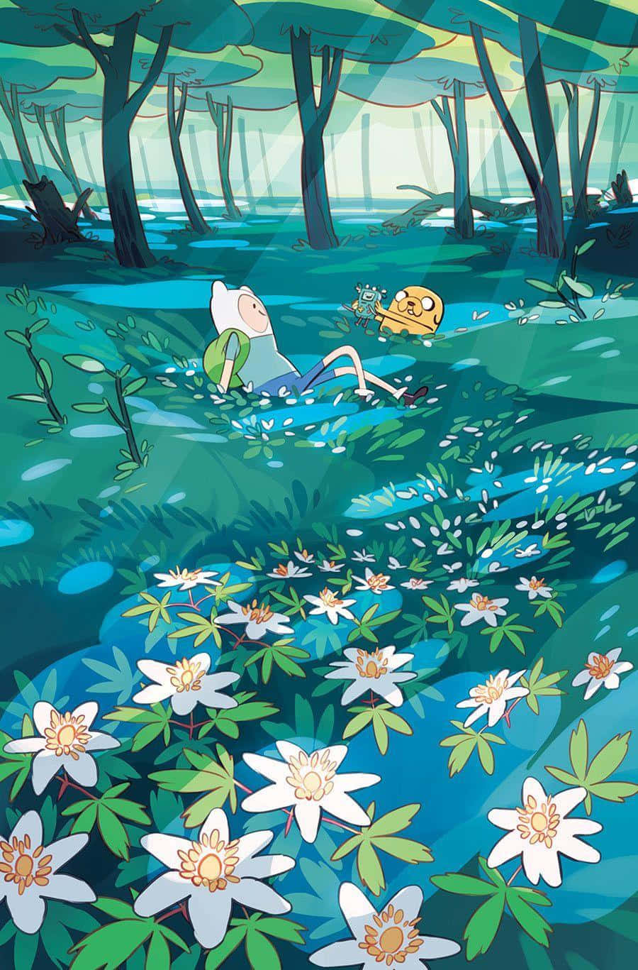 Adventure Time Finnand Jakein Enchanted Forest Wallpaper
