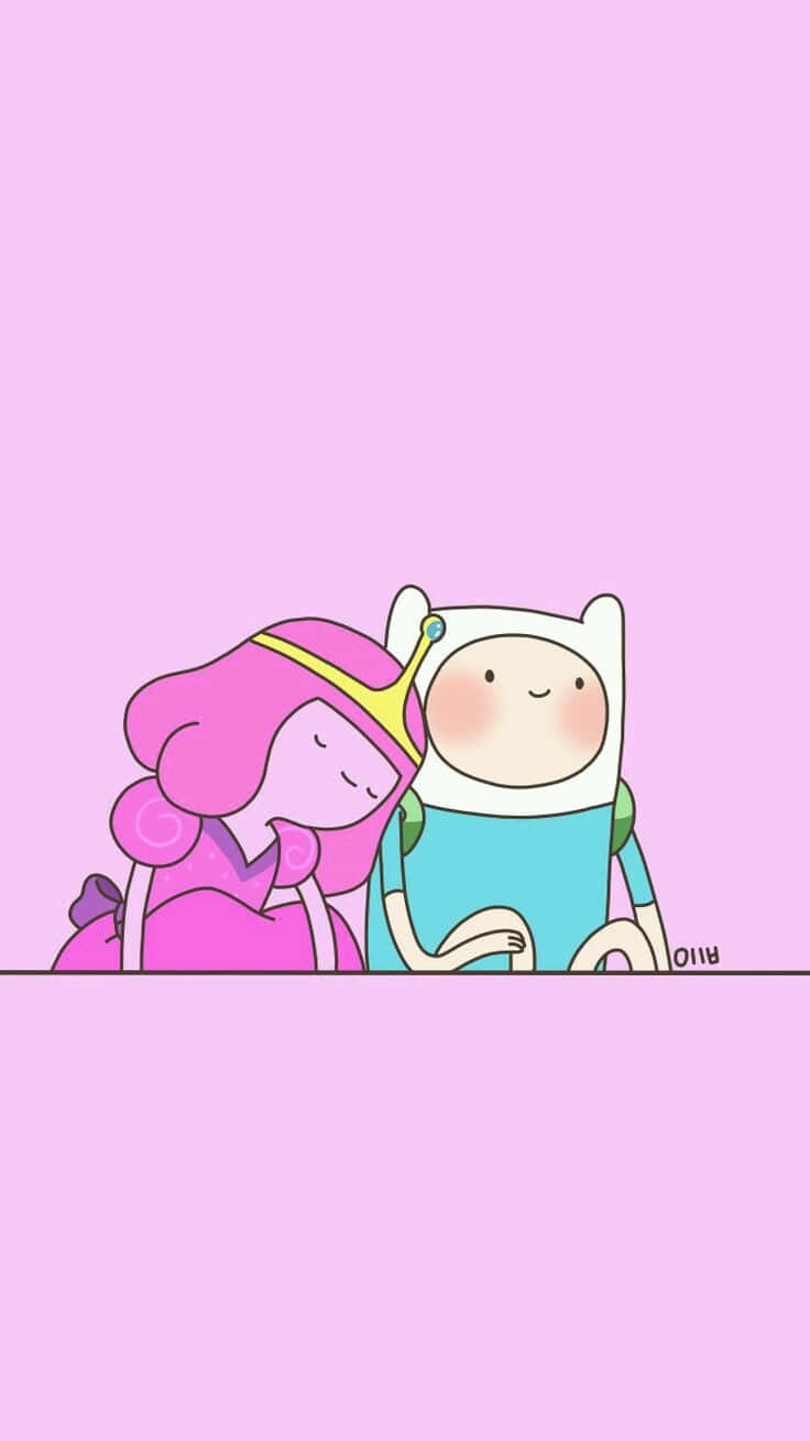 Adventure Time Finnand Princess Bubblegum Cute Wallpaper