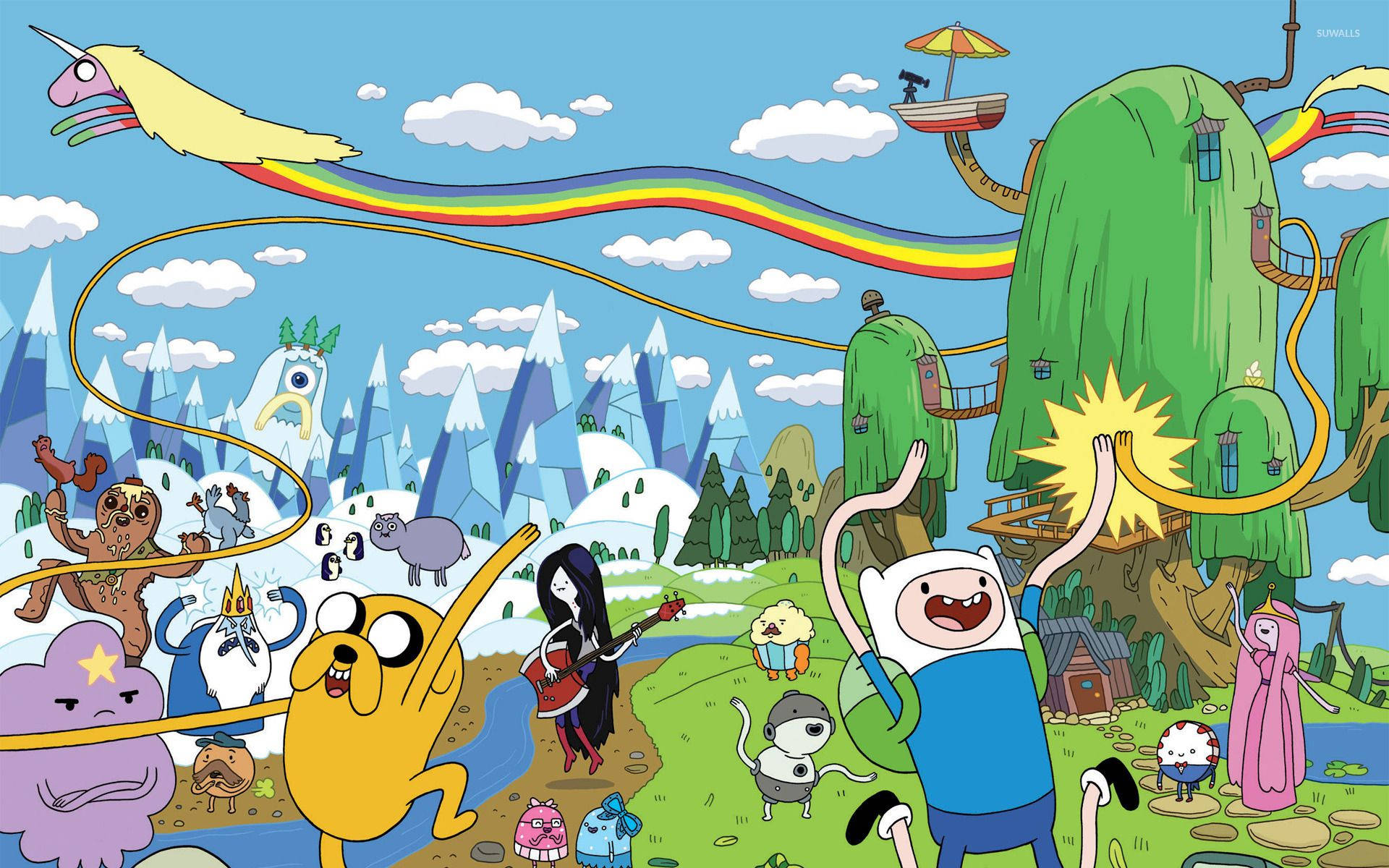 Let's explore the magical Land of Ooo with Finn and his friends! Wallpaper