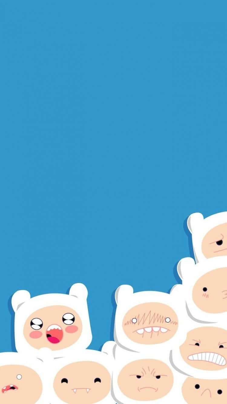 Adventure Time Finn Heads Iphone Background
