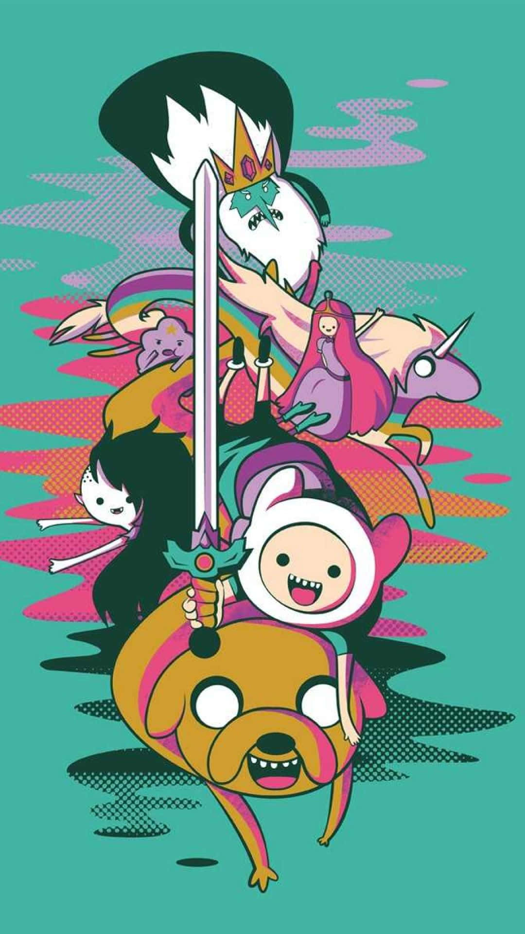 Adventure Time Teal Iphone Background