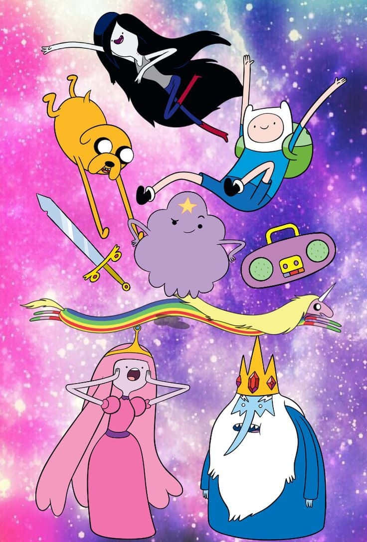 Galaxy Adventure Time Iphone Background