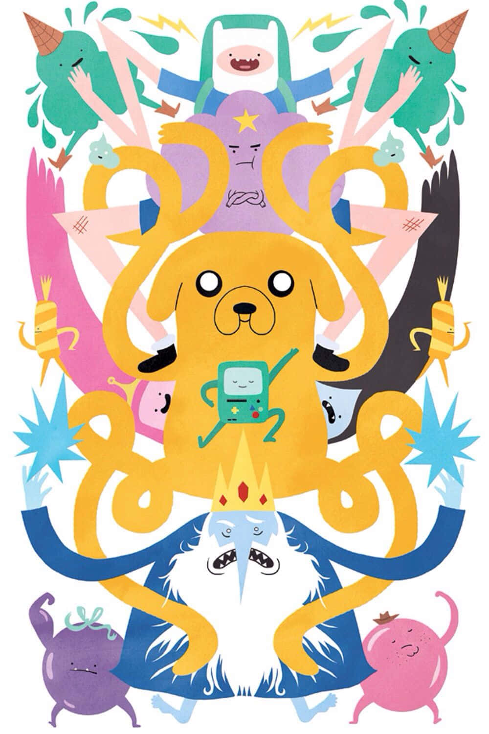 Förloradig Själv I Adventure Time-universumet När Du Använder Din Iphone! Wallpaper