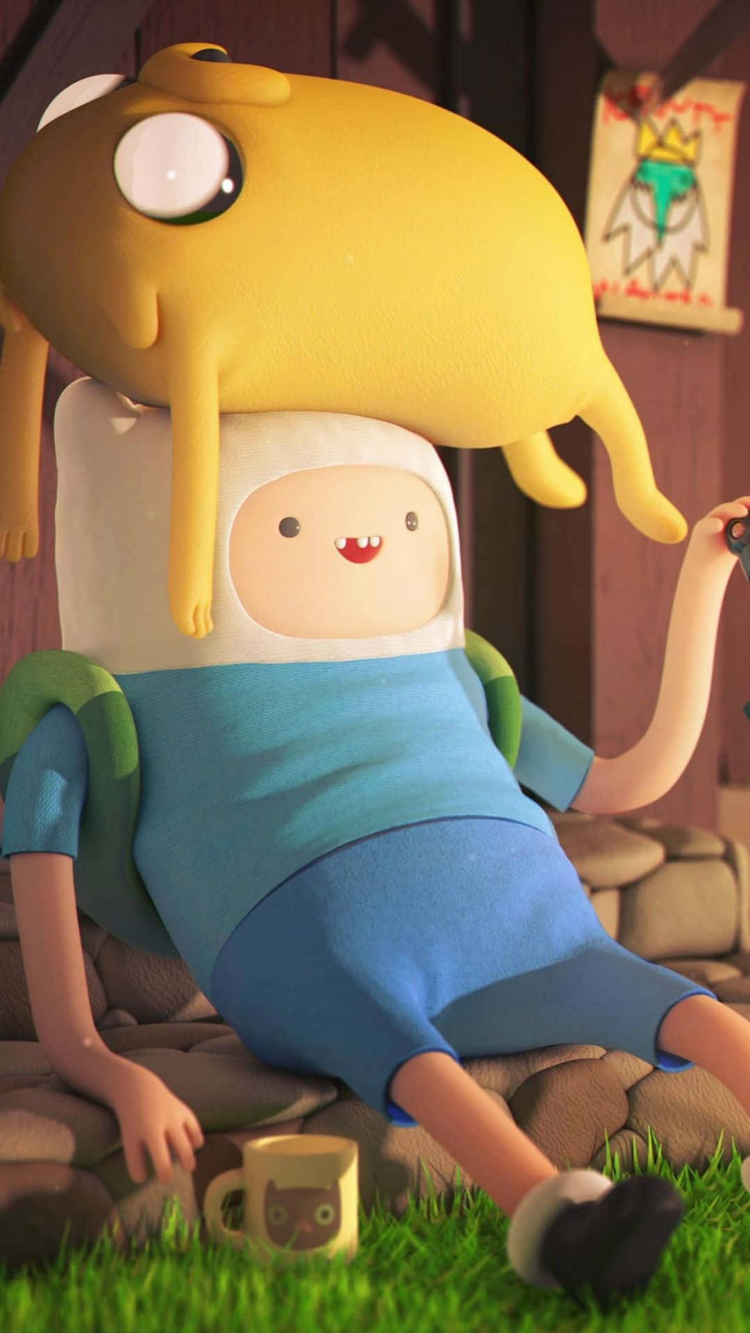 Vivela Diversión De Adventure Time En Un Iphone. Fondo de pantalla