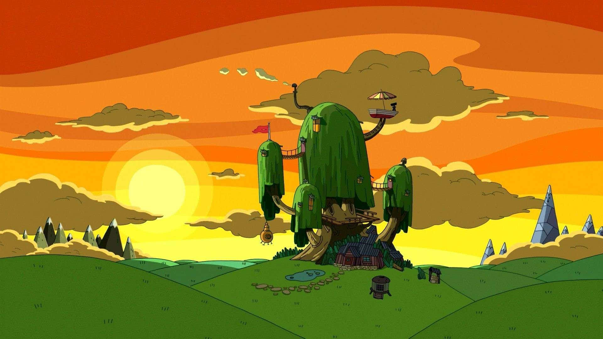 Utforskaden Livfulla Land Of Adventure Time Som Bakgrundsbild På Din Dator Eller Mobil. Wallpaper