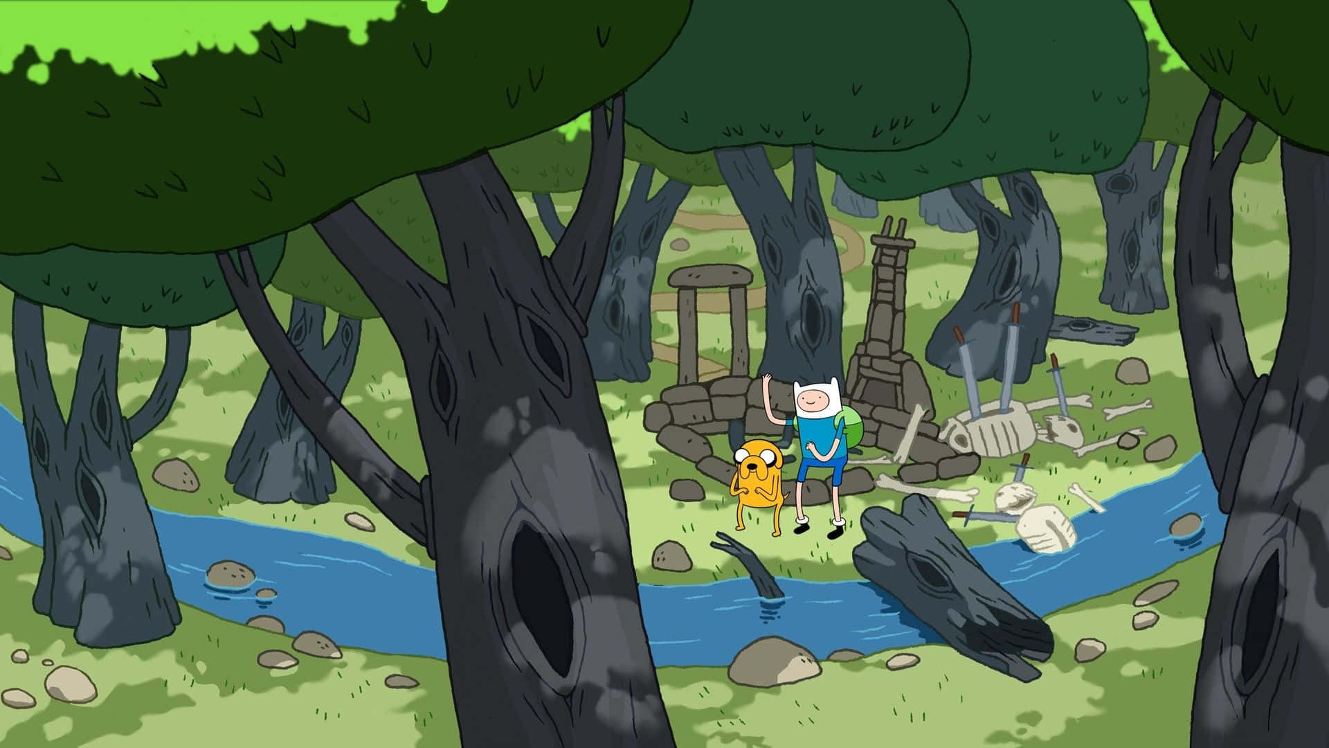 Njutav Det Drömlika Landskapet Från Adventure Time. Wallpaper