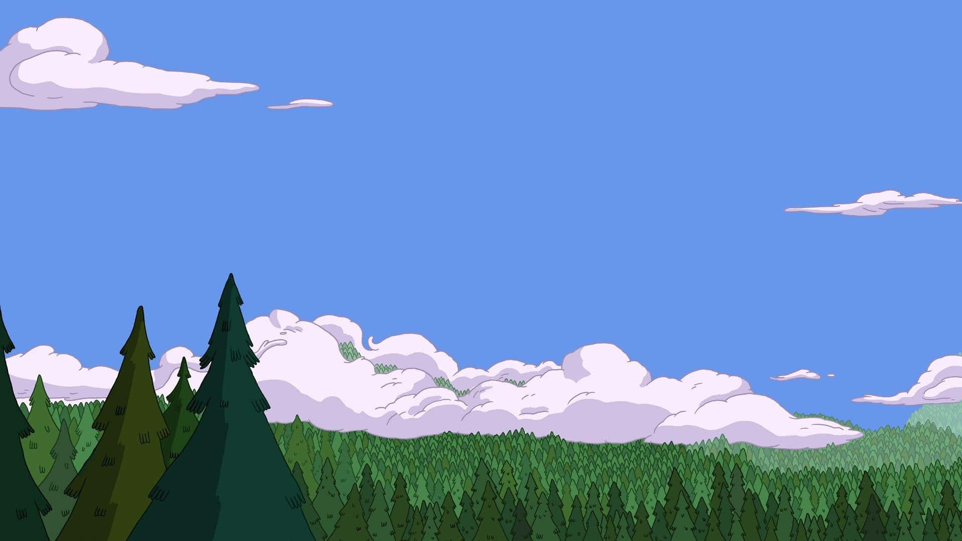Journey through Adventure Time Landscape Wallpaper