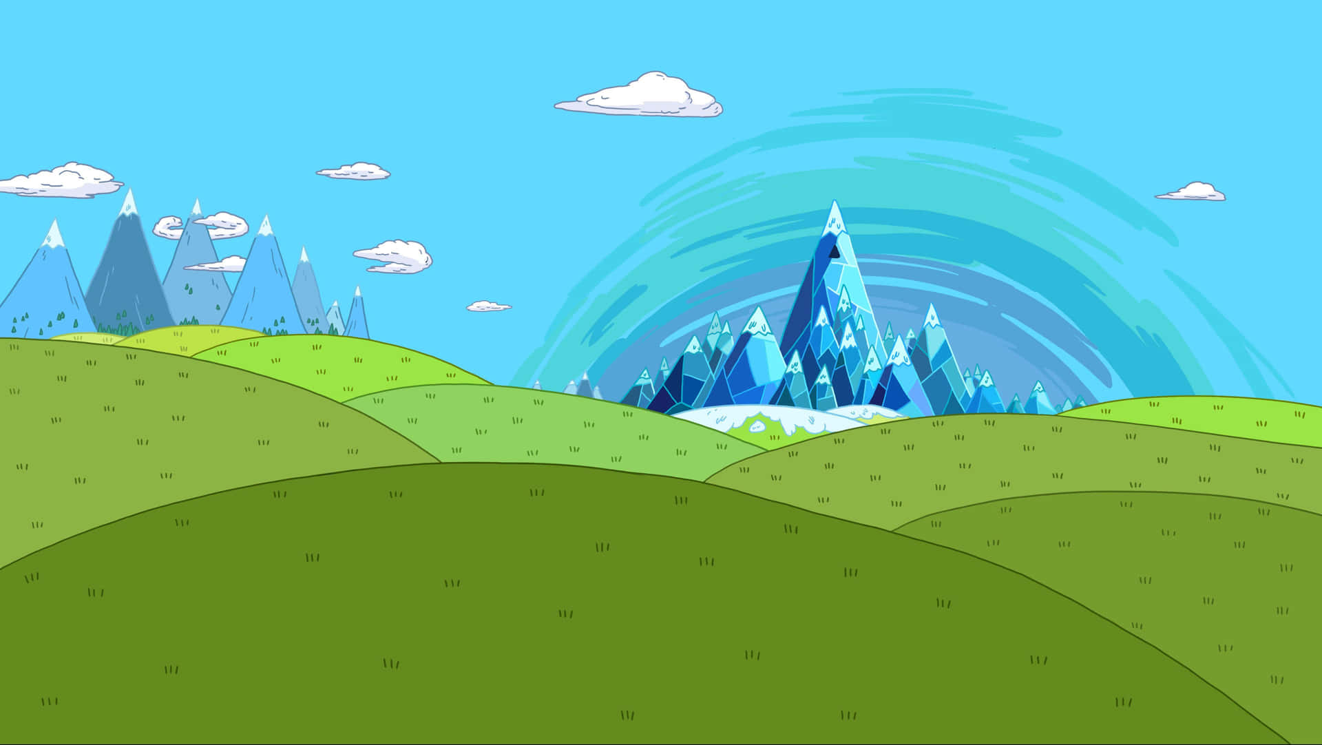 Utforskaden Magiska Världen Av Adventure Time-landskapet. Wallpaper