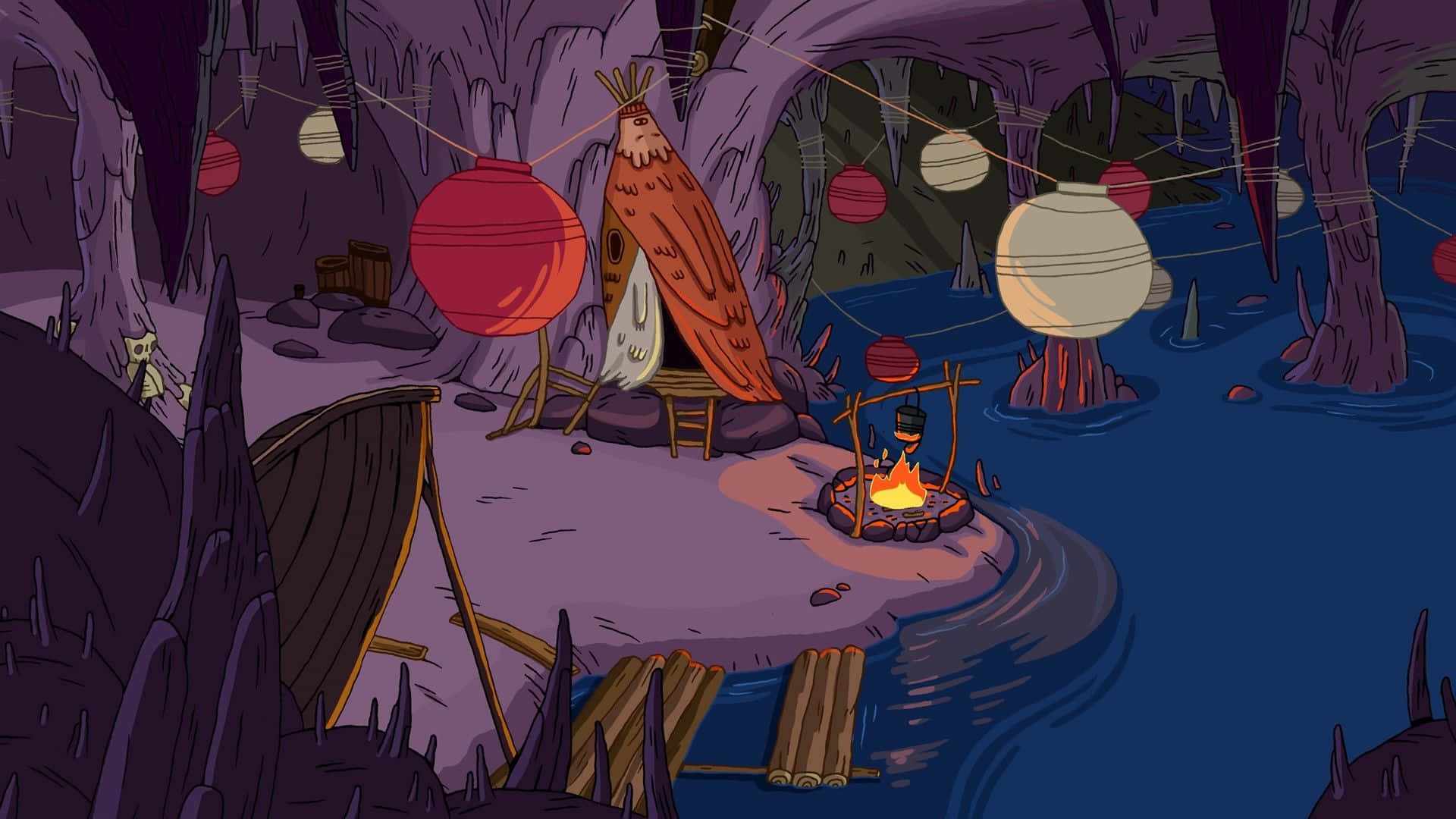 Udforsk den magiske landskab af Adventure Time Wallpaper
