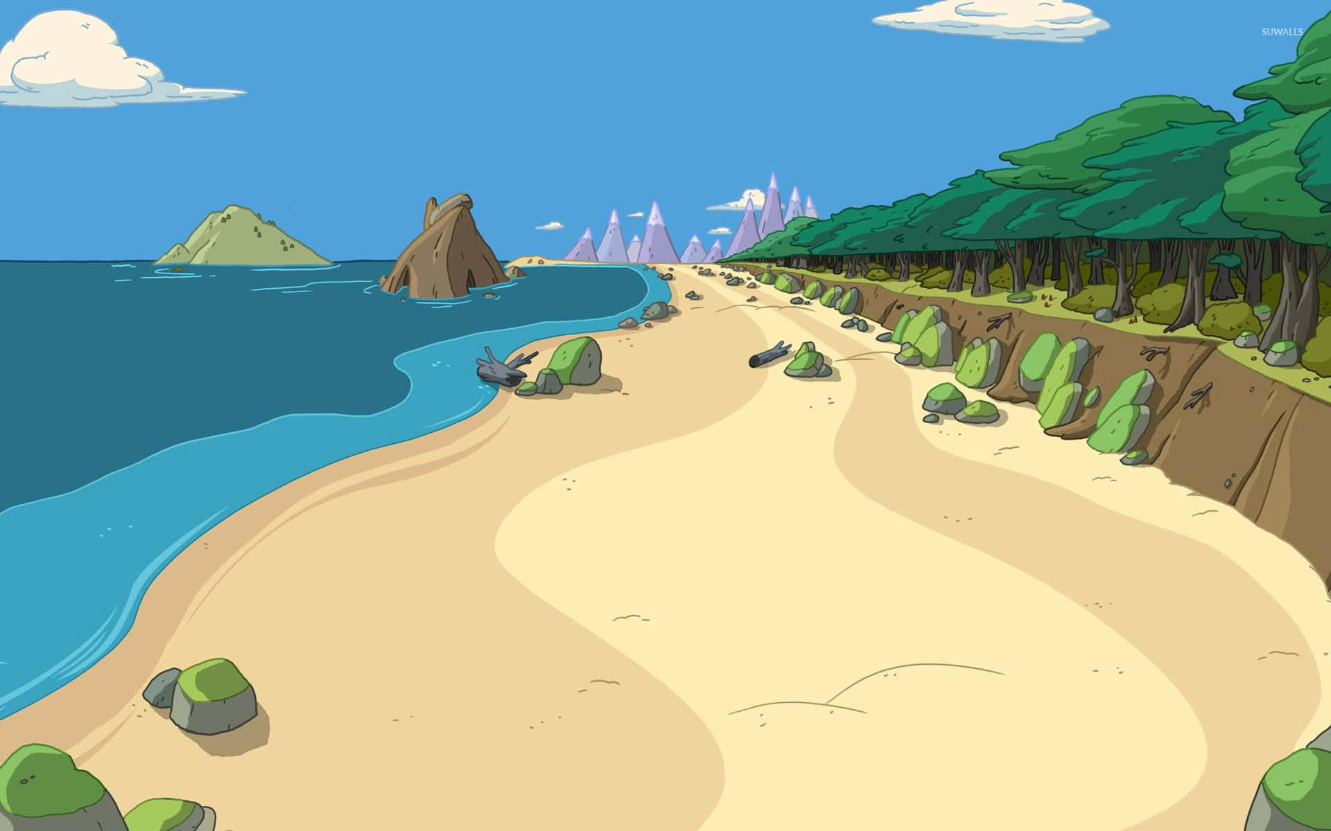 "Explore The Wonders of Adventure Time Landscape" Wallpaper