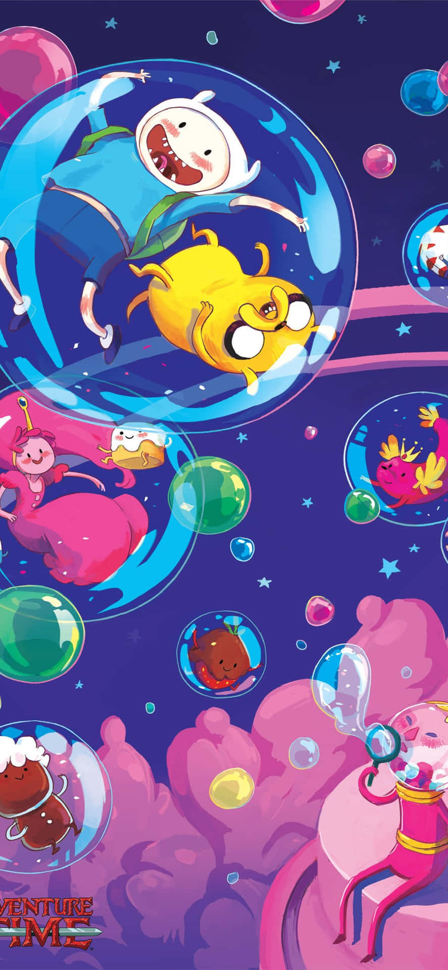 Adventure Time Space Bubbles Wallpaper