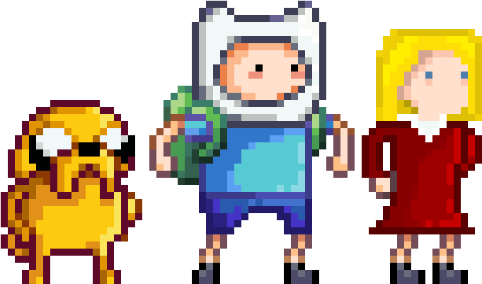 Adventure Time_ Trio_ Pixel Art PNG