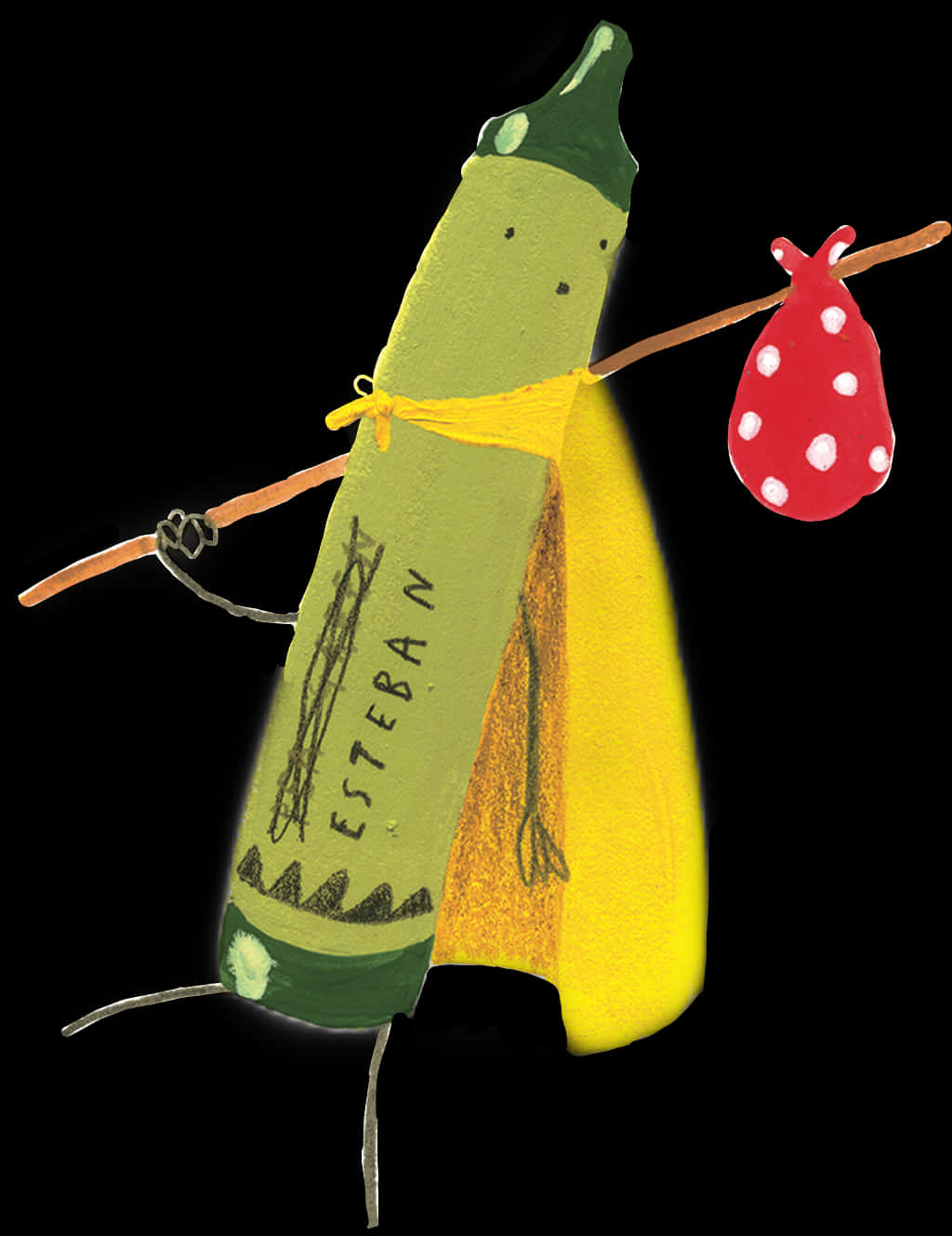 Adventurous Crayon Character Illustration PNG