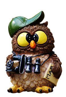 Adventurous Owl Figurine PNG