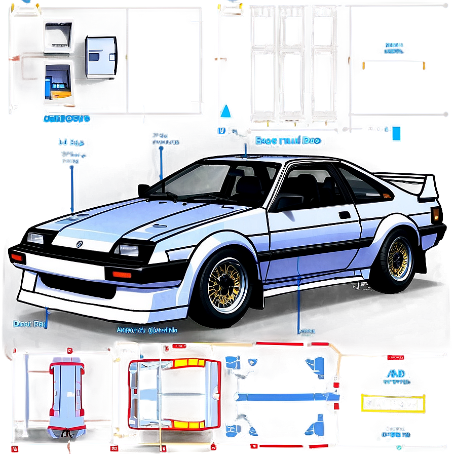 Ae86 Sportscar Blueprint Png 06242024 PNG