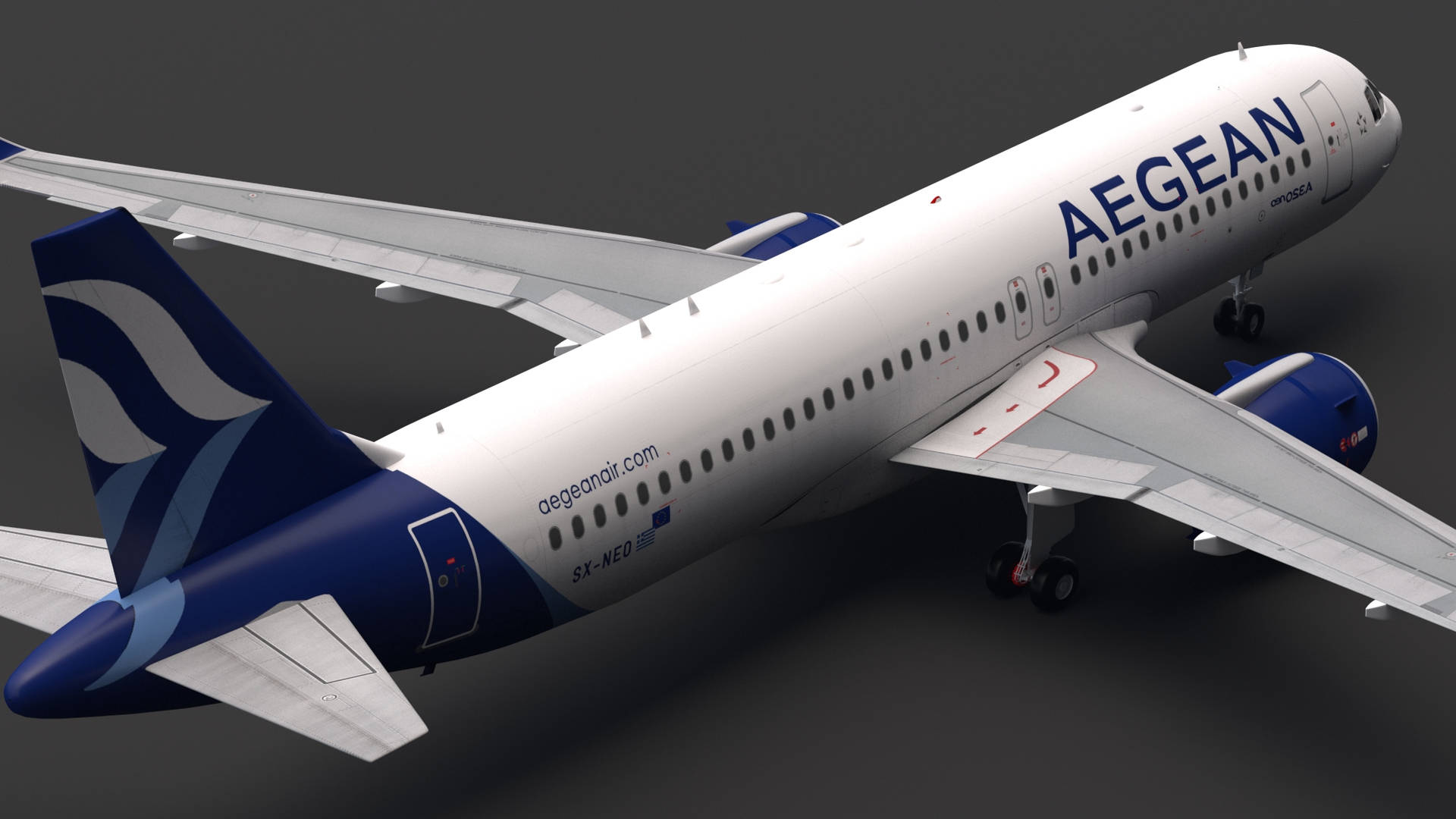 Aegean Airlines Flag Carrier Airbus A320 3d Model Wallpaper