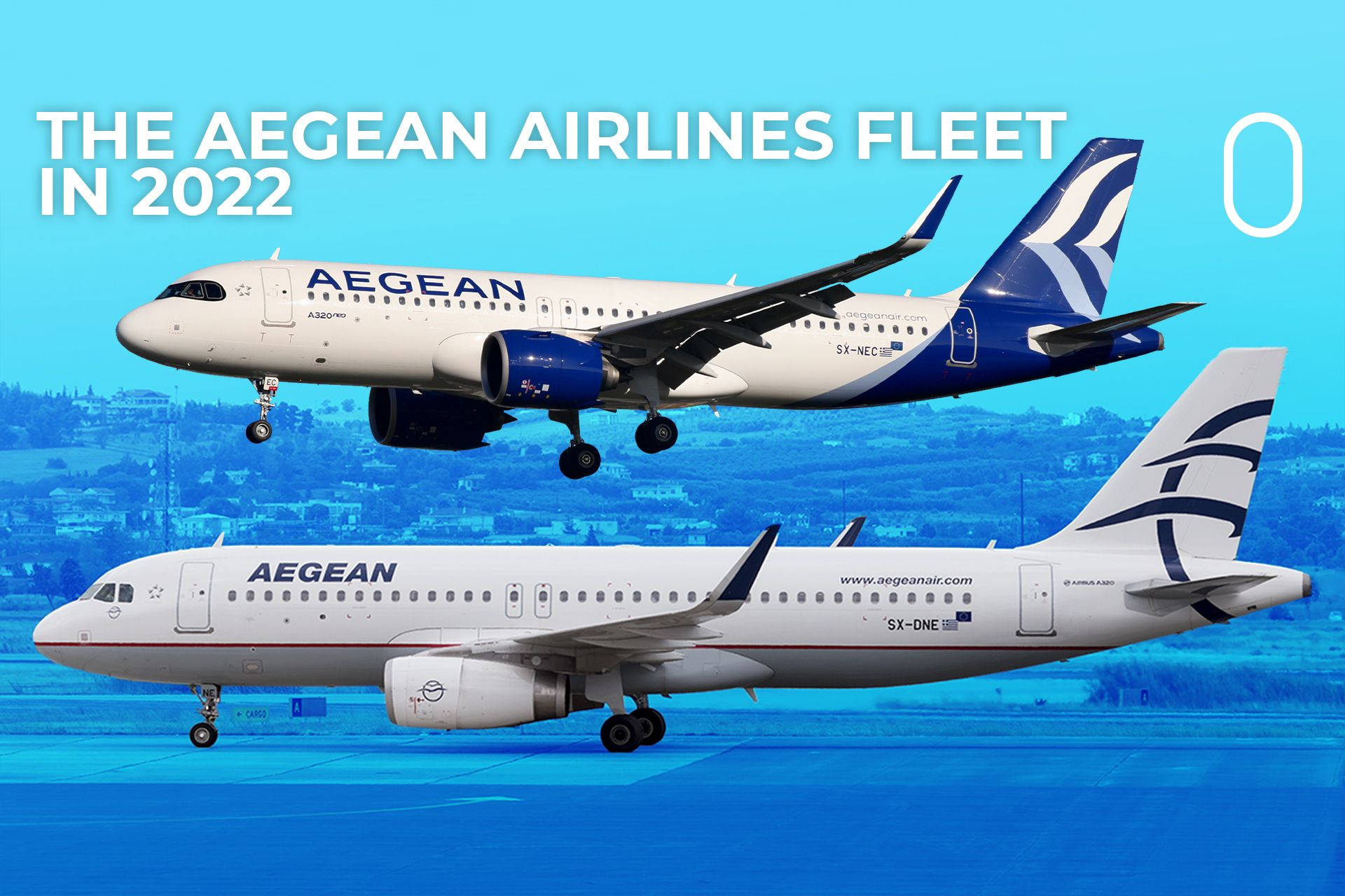 Aegean Airlines Flag Carrier Airbus A320 og A320neo VIRWALL Tapet Wallpaper