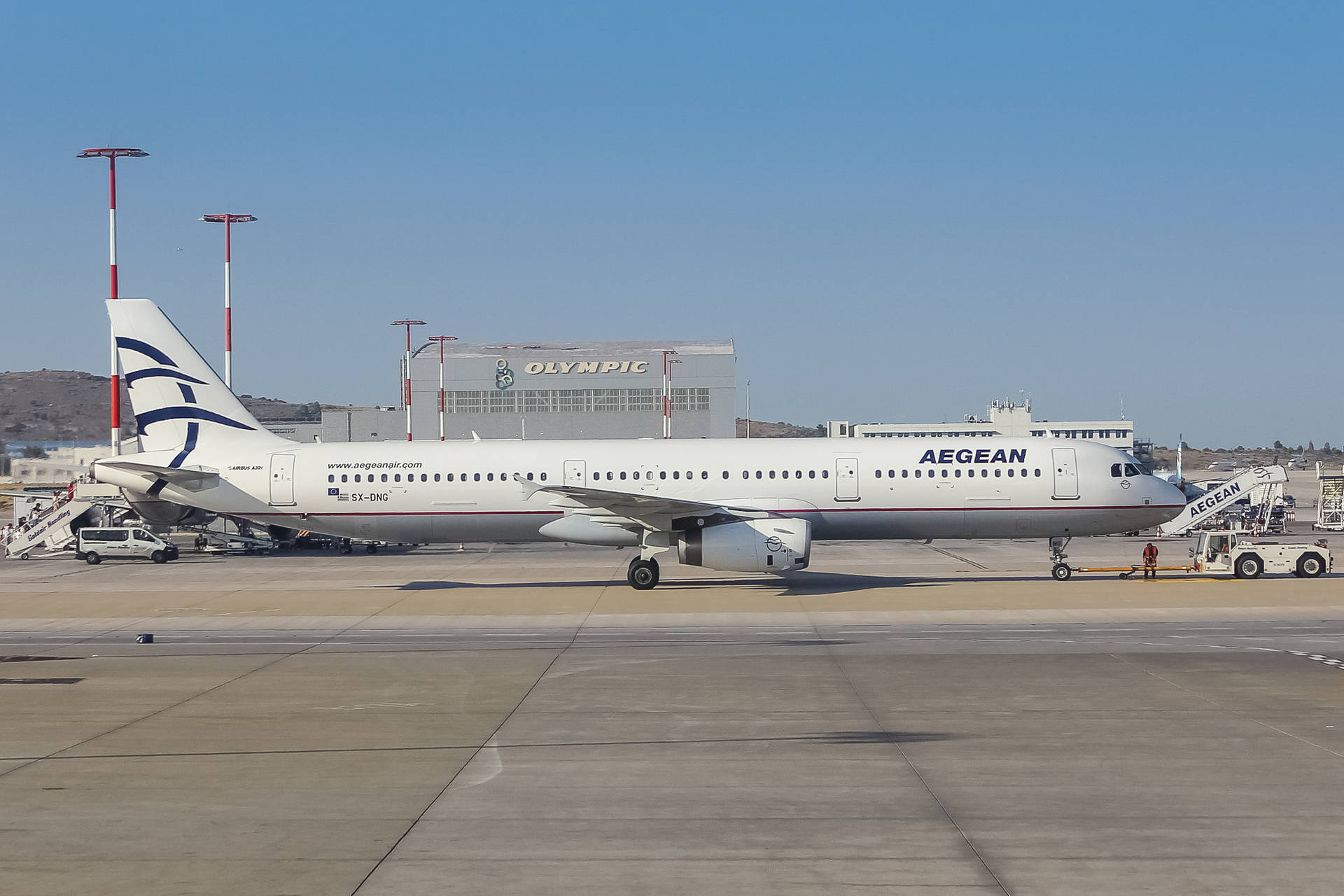 Aereiaegean Airlines, Vettore Di Bandiera, Airbus A321-231, Aereo Passeggeri. Sfondo