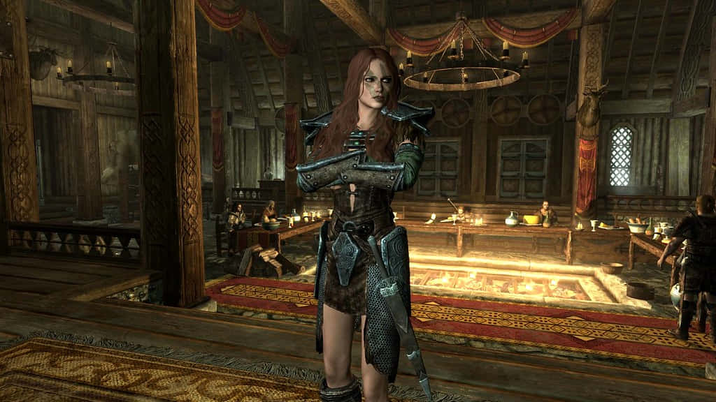 Aela The Huntress - A fierce warrior from Skyrim Wallpaper