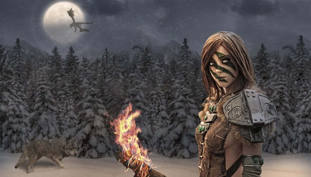 Aela the Huntress - Warrior of the Companions Wallpaper