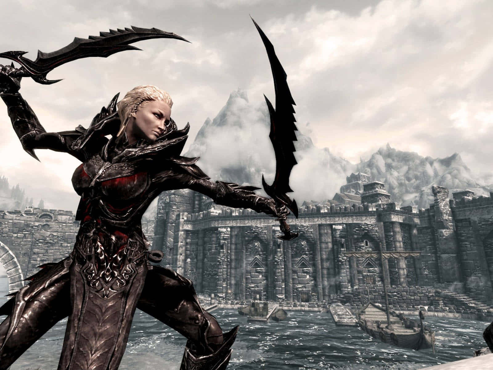 Aela the Huntress, Fierce and Fearless Warrior of Skyrim Wallpaper