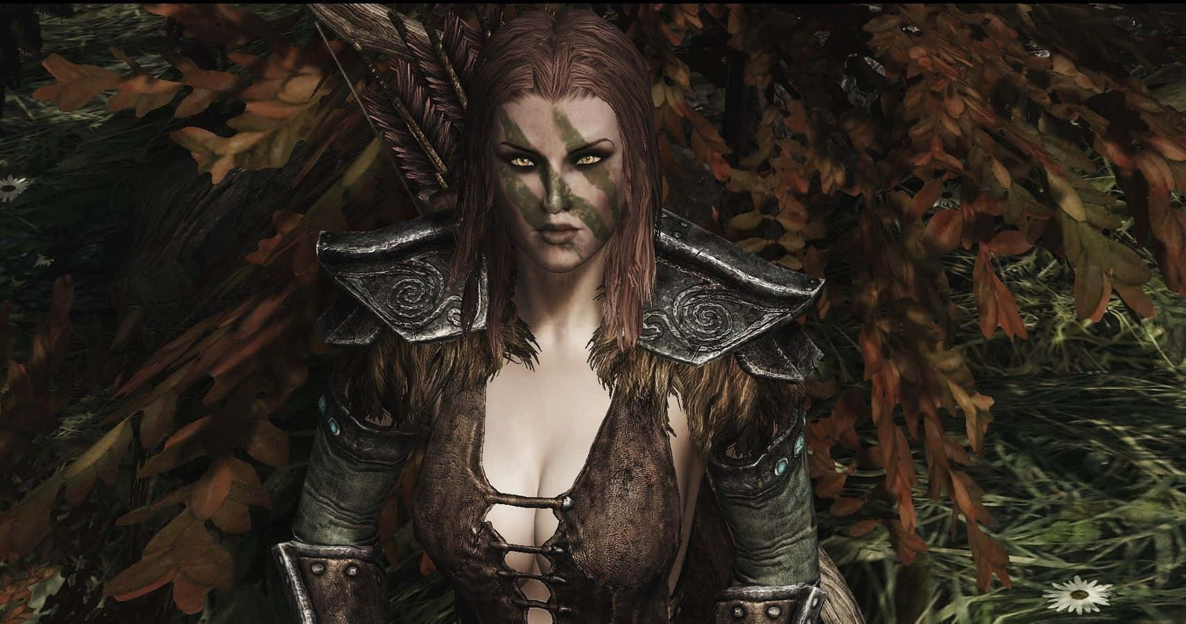 Aela the Huntress, a fierce and powerful warrior Wallpaper