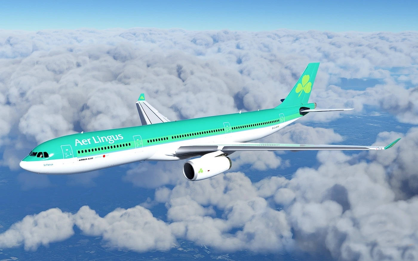 Aer Lingus Plane Soaring Above Clouds Picture