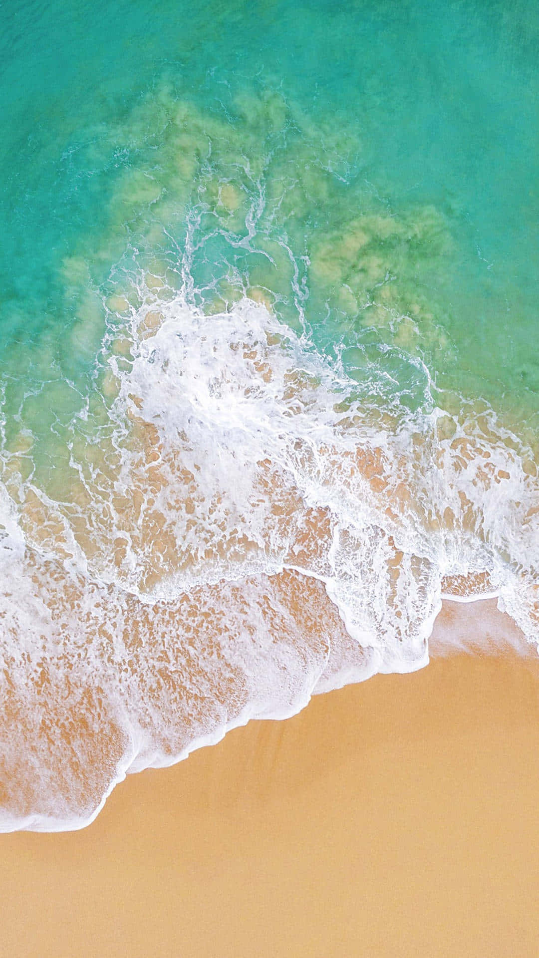 Aerial Beach Waves Sandy Shoreline.jpg Wallpaper