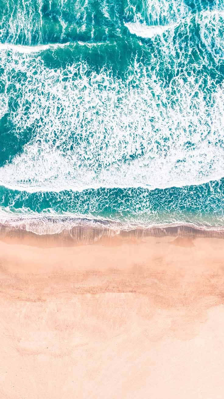 Aerial Beach Waves Summer Vibes.jpg Wallpaper