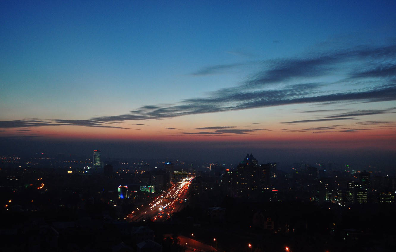 Aerial City View Almaty Wallpaper
