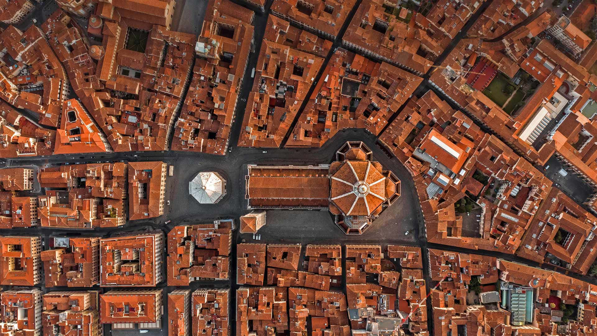 Aerial City View Florence Cathedral Wallpaper