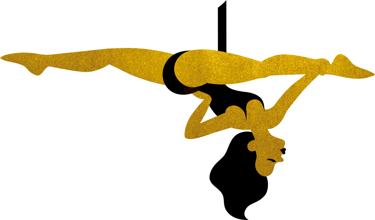 Aerial Dancer Silhouette Golden Costume PNG