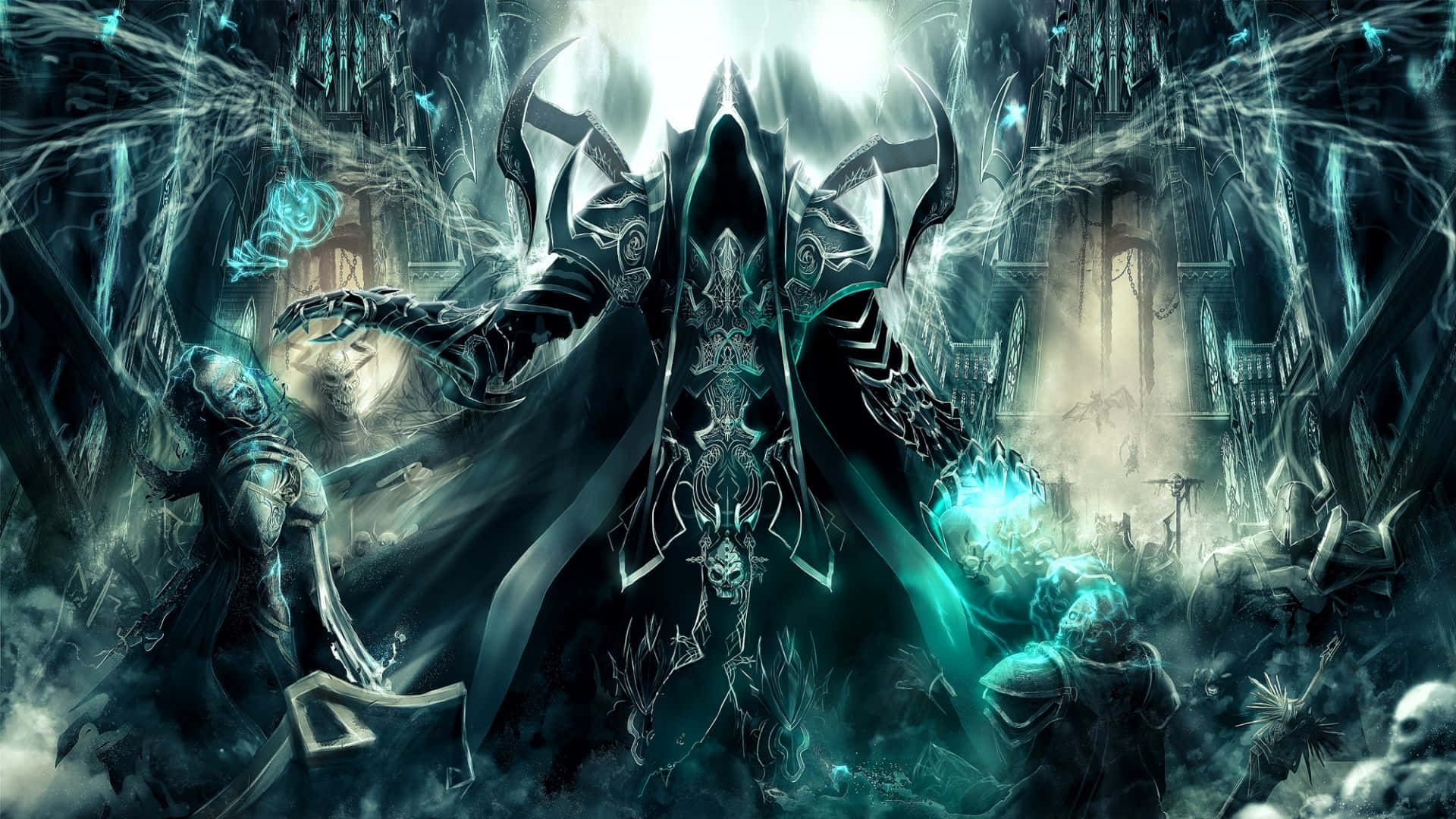 Aerial Dominance: A Warlock Ascendant In World Of Warcraft Wallpaper