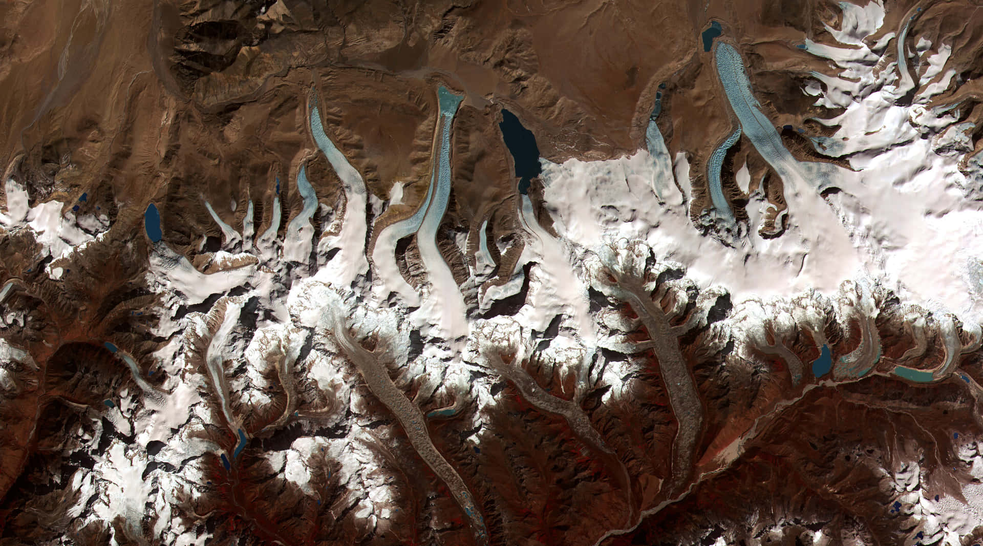 Aerial Glacial Landscape Satellite View Wallpaper