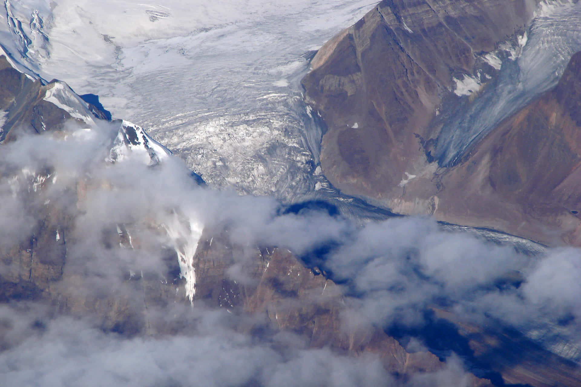 Aerial Glacial Landscape View Wallpaper