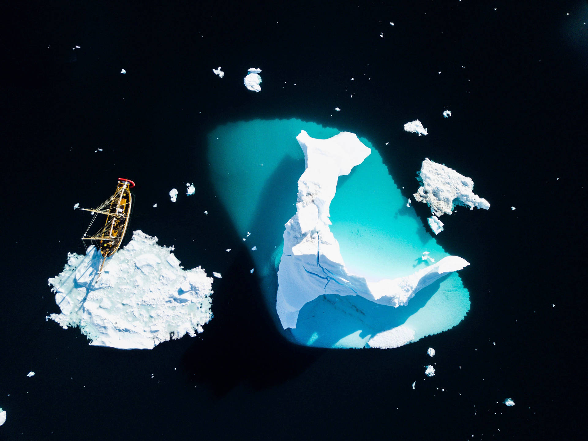Aerial Greenland Iceberg