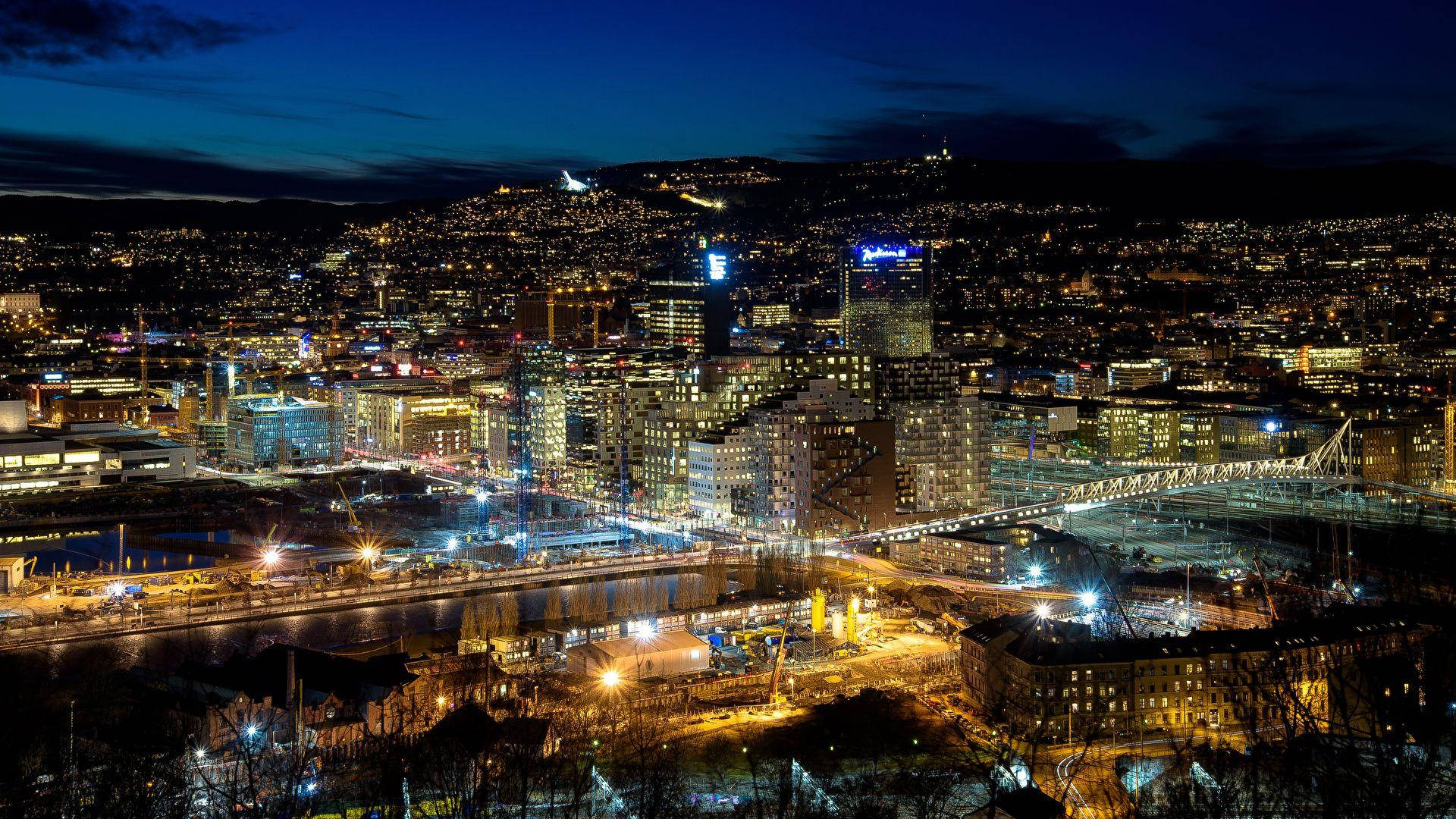Aerial View of Oslo Cityscapes Wallpaper