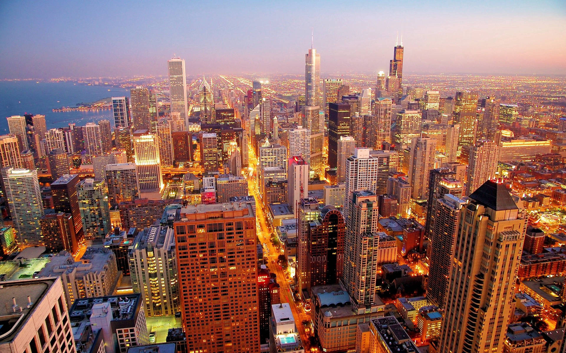 Aerial Perspective Of Chicago
