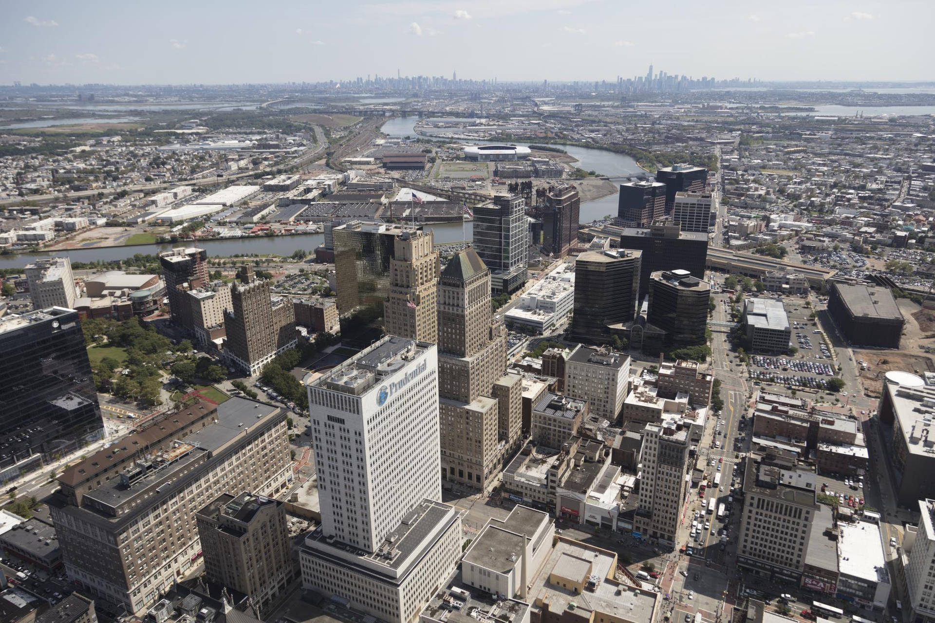 Aerial Photo Of Downtown Newark Wallpaper