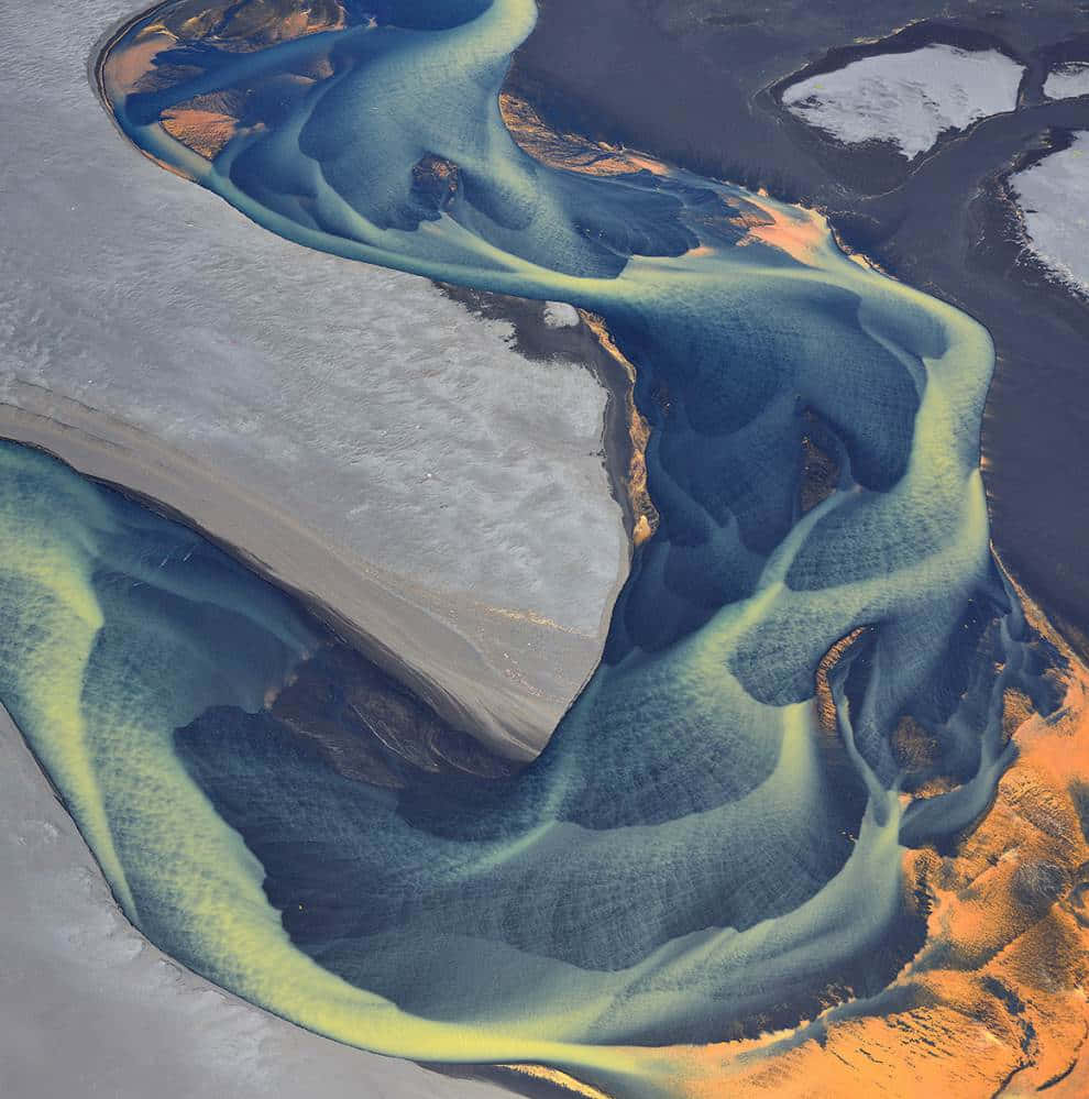 Island Floder Luftfoto skaber en fantastisk baggrund for din skærm.