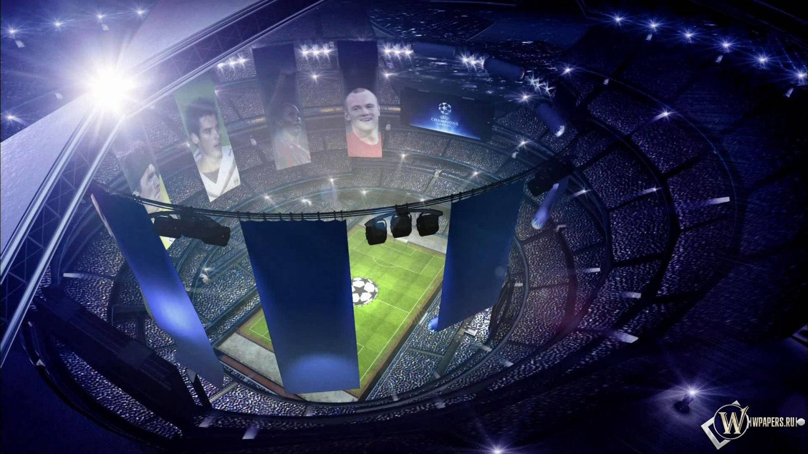 Aerial Shot Champions League Stadium Wallpaper
