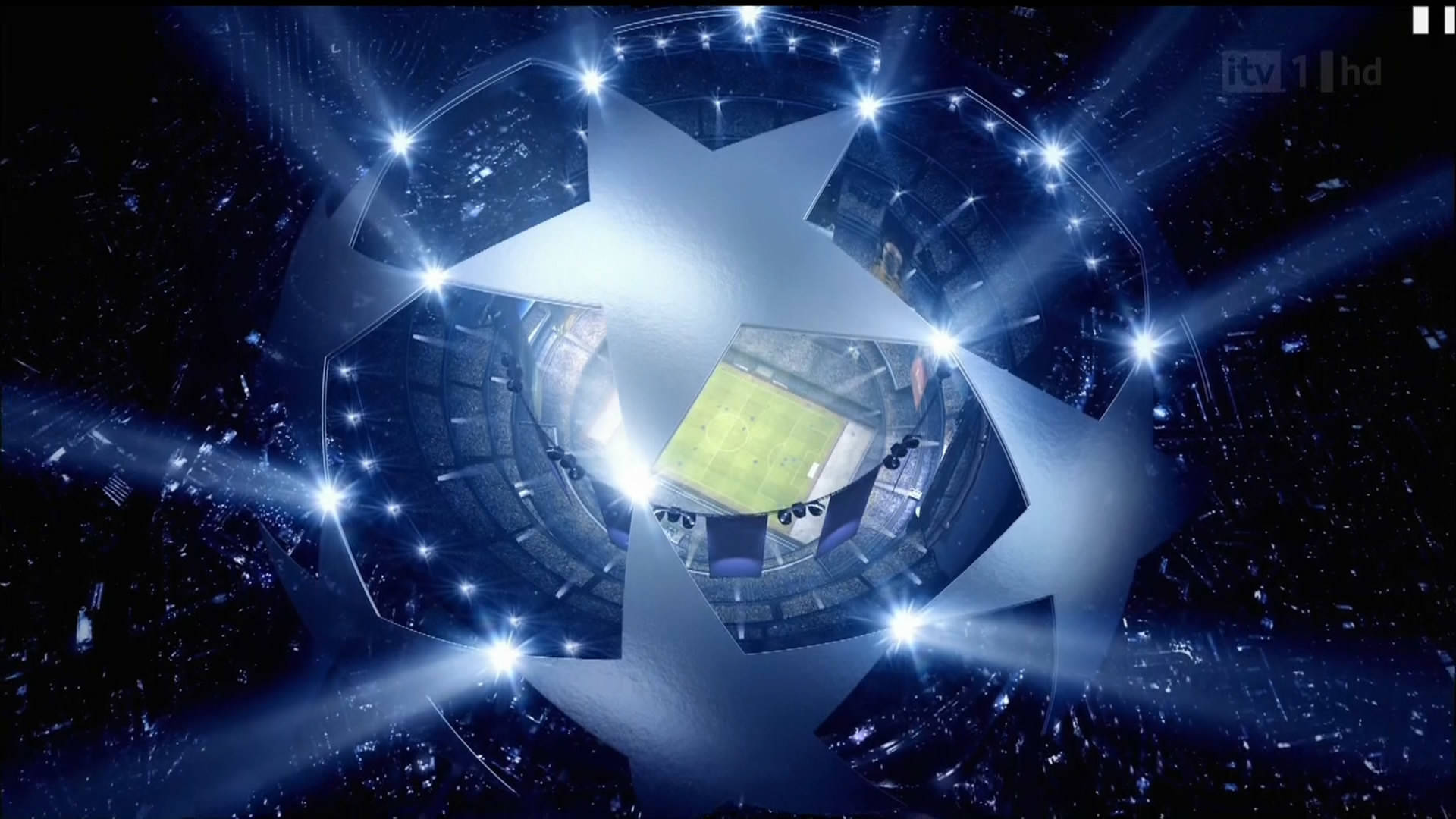 Luftskottfrån Champions League-stjärnornas Arena. Wallpaper