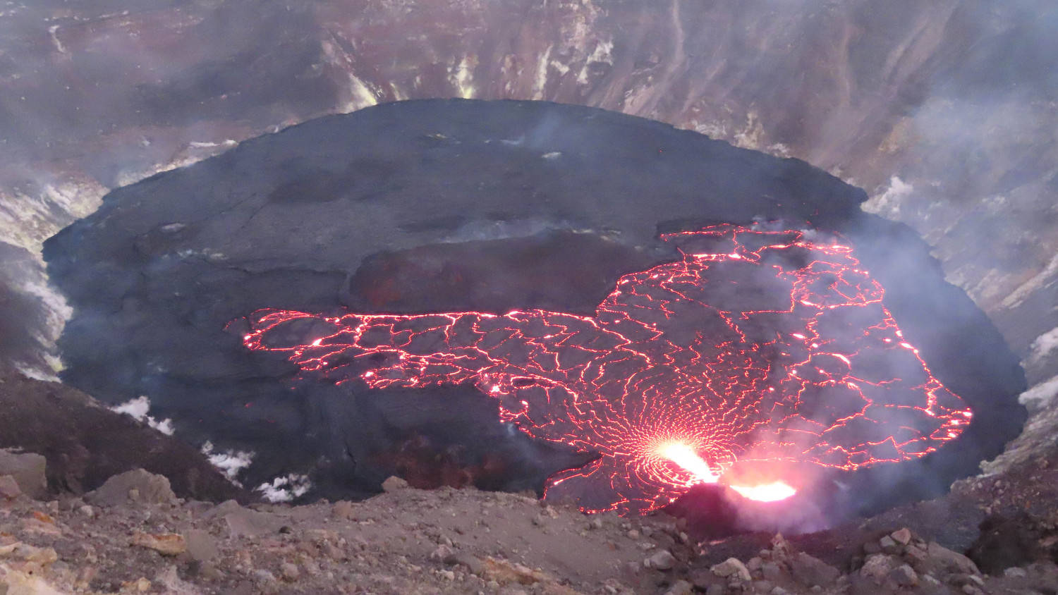 Luftaufnahmedes Ausbruchs Des Kilauea Vulkans Wallpaper