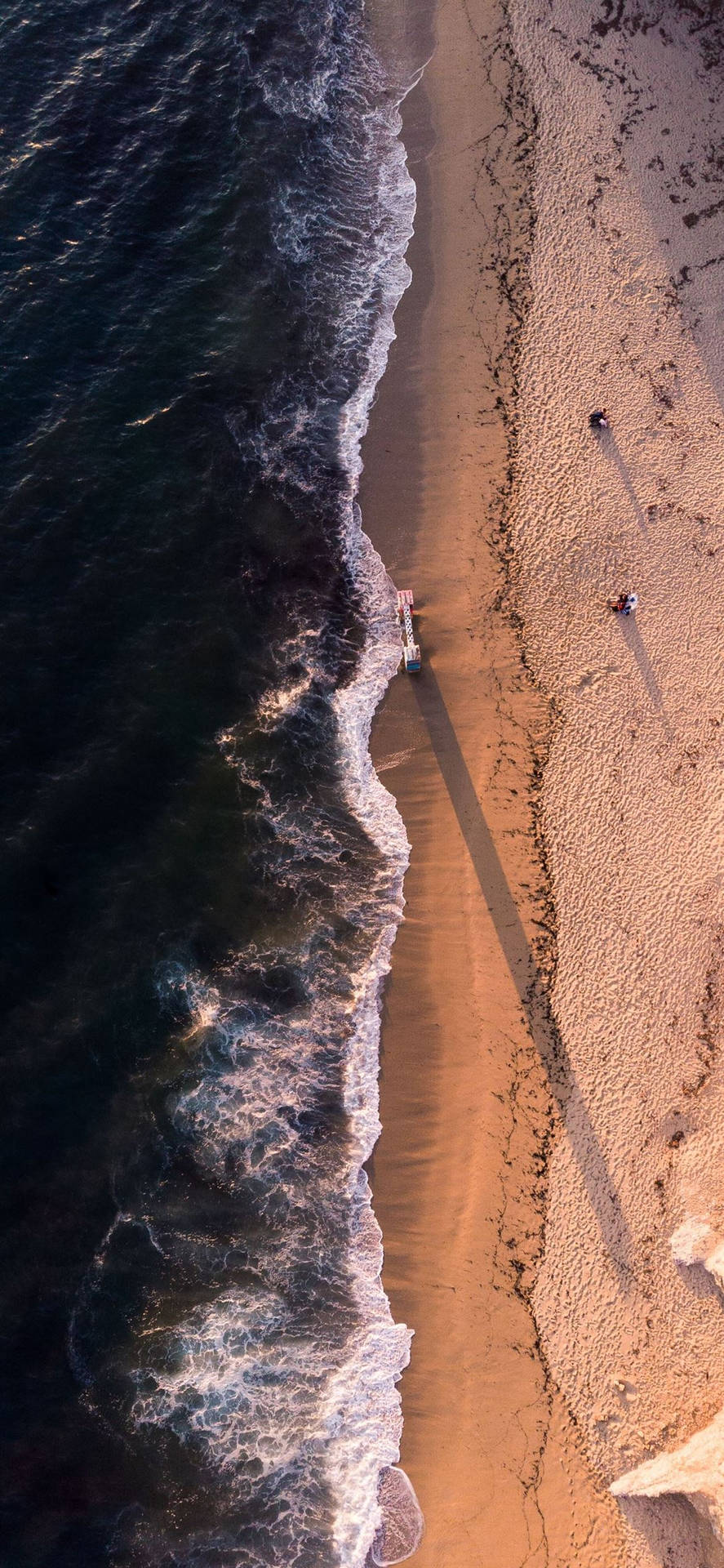 Aerial Shot Of A Couple At Beach Wallpaper