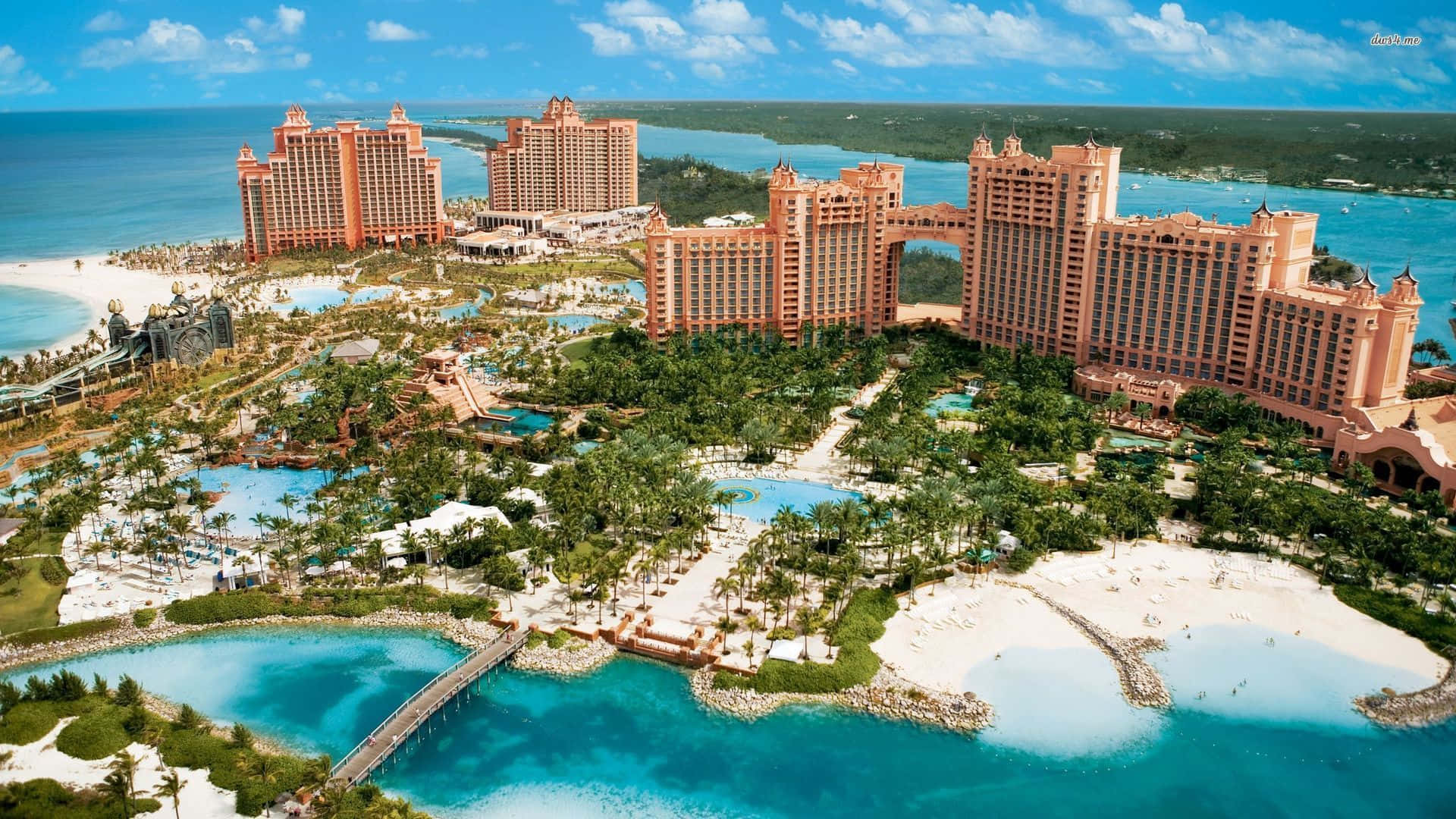 Aerial Shot Of Atlantis Resort Wallpaper