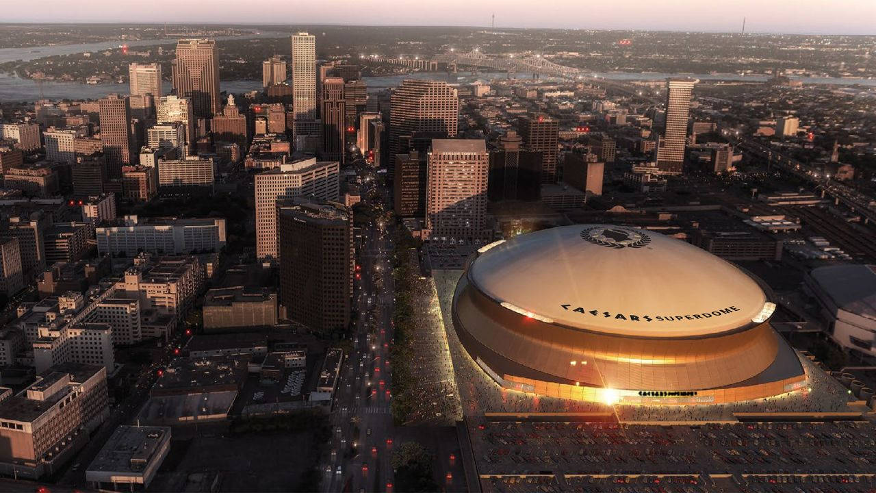 Aerial Shot Of New Orleans Superdome Wallpaper