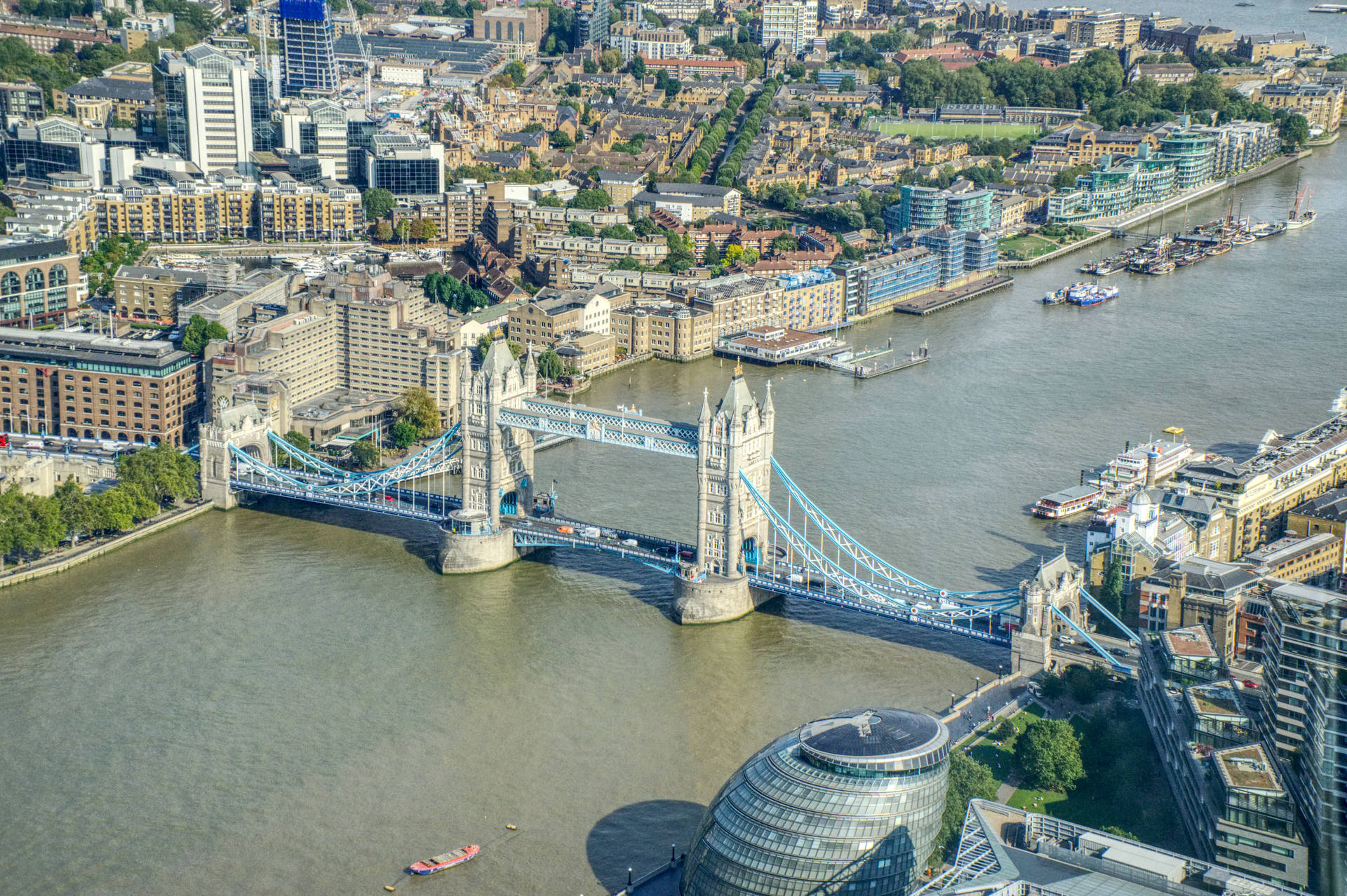 Aerial Shot Of Tower Bridge London